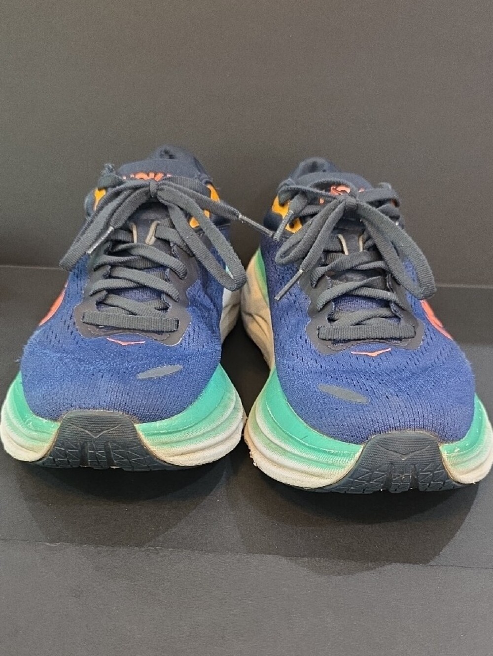Hoka Bondi 8 Women's Navy, Mint & Coral Road-Running Sneakers Size 7 - Picture 2 of 5